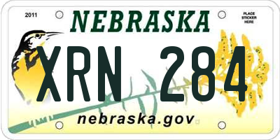 NE license plate XRN284