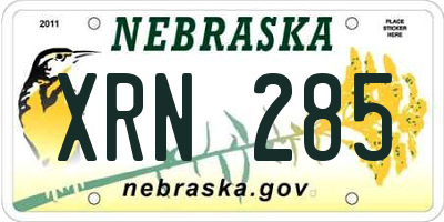 NE license plate XRN285