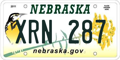NE license plate XRN287