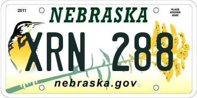 NE license plate XRN288