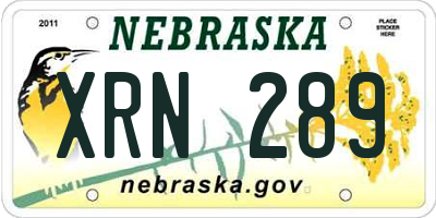 NE license plate XRN289