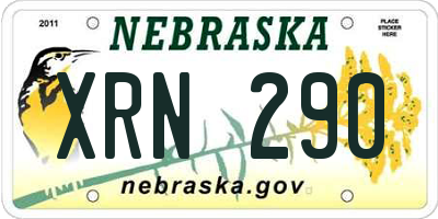 NE license plate XRN290