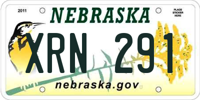 NE license plate XRN291