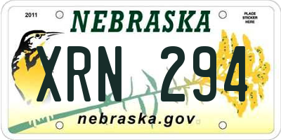 NE license plate XRN294