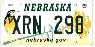 NE license plate XRN298