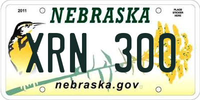 NE license plate XRN300
