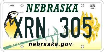 NE license plate XRN305