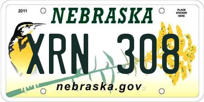 NE license plate XRN308