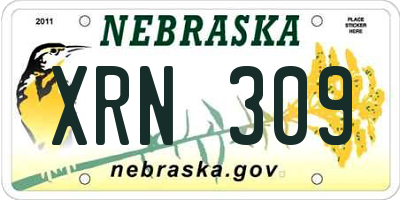 NE license plate XRN309