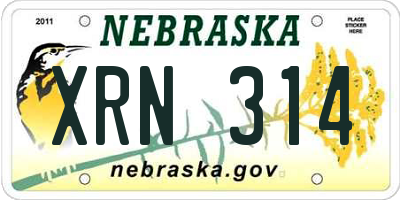 NE license plate XRN314