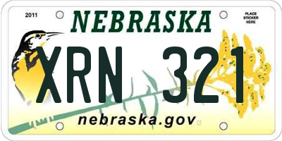 NE license plate XRN321