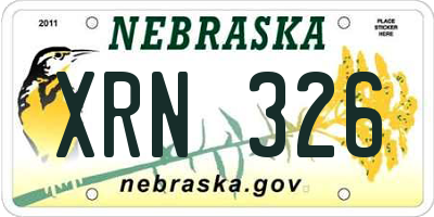 NE license plate XRN326
