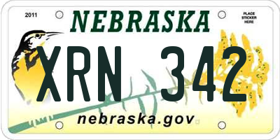 NE license plate XRN342
