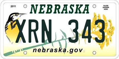 NE license plate XRN343