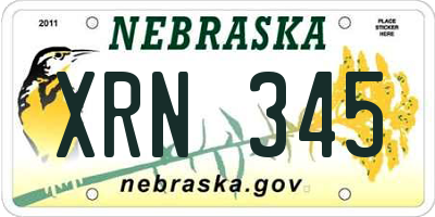 NE license plate XRN345