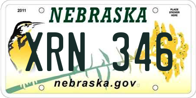 NE license plate XRN346