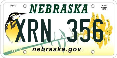 NE license plate XRN356