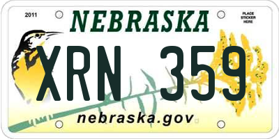 NE license plate XRN359