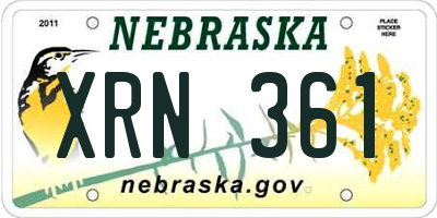 NE license plate XRN361