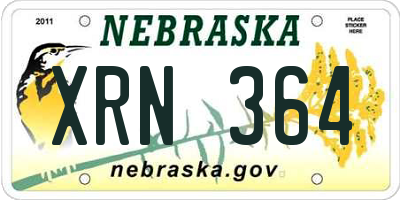 NE license plate XRN364