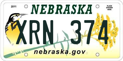 NE license plate XRN374
