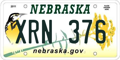 NE license plate XRN376