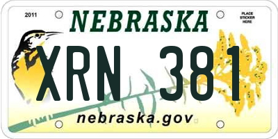 NE license plate XRN381