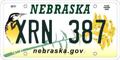 NE license plate XRN387