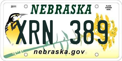 NE license plate XRN389