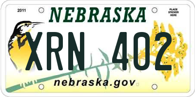 NE license plate XRN402