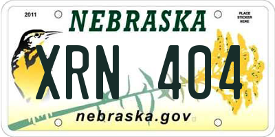 NE license plate XRN404
