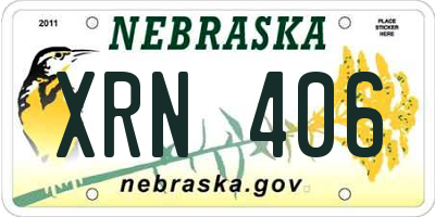 NE license plate XRN406