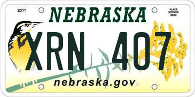 NE license plate XRN407