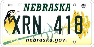 NE license plate XRN418