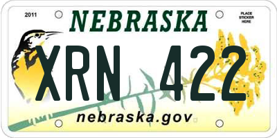 NE license plate XRN422