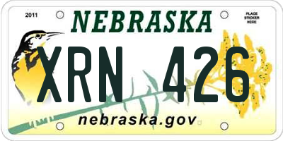 NE license plate XRN426