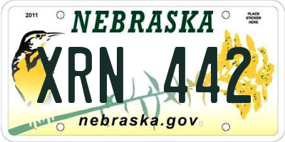 NE license plate XRN442