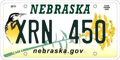NE license plate XRN450