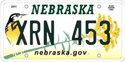 NE license plate XRN453