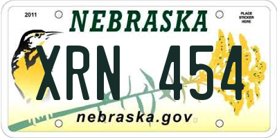 NE license plate XRN454