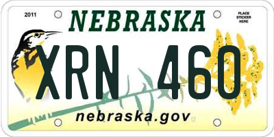 NE license plate XRN460