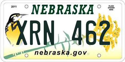 NE license plate XRN462