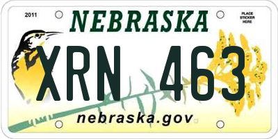 NE license plate XRN463
