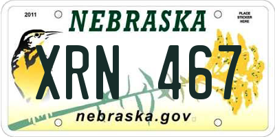NE license plate XRN467