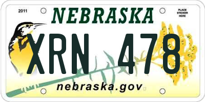 NE license plate XRN478