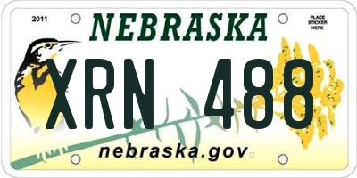 NE license plate XRN488