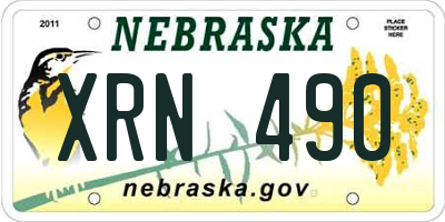 NE license plate XRN490