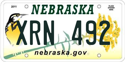 NE license plate XRN492