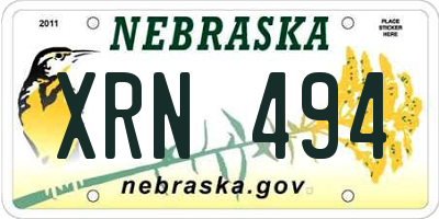 NE license plate XRN494