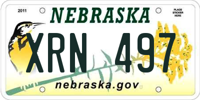 NE license plate XRN497